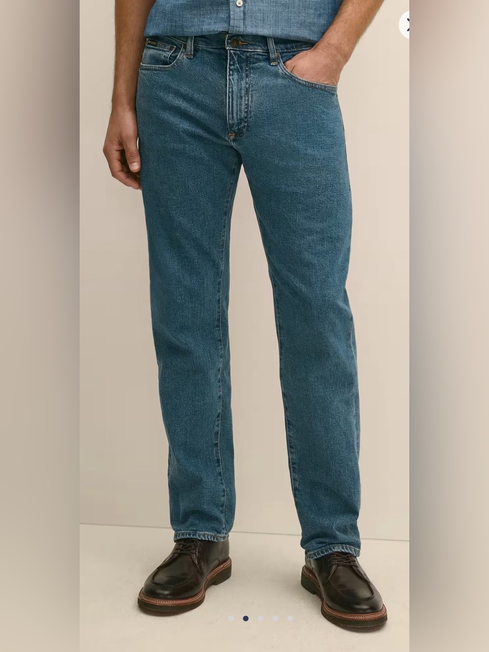 Brooks Brothers Men's Straight Jeans in Mid Blue Wash